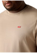 Thumbnail T-shirt en coton taupe à coupe droite pourvu d'un col rond et de manches courtes - Image 4