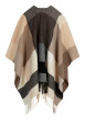 Thumbnail Poncho multicolore à coupe ample pourvu d'un col v avec fermoir doré - Image 3