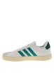 Thumbnail Tennis en cuir écru à talon plat dotées de lacets et 3 bandes vertes - Image 3