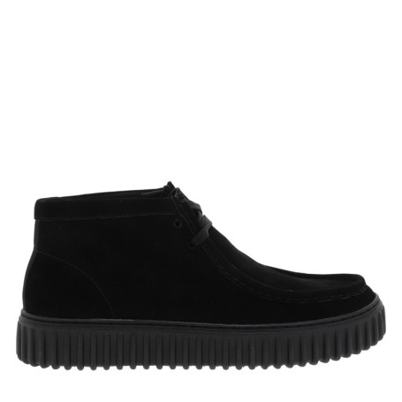 Boots Torhill Hi en cuir noir à talon plat...