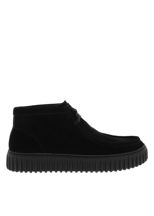 Boots Torhill Hi en cuir noir à talon plat...