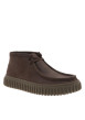 Thumbnail Boots Torhill Hi en cuir nubuck chocolat à talon plat avec des lacets - Image 2