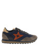 Thumbnail Baskets running en cuir bleues à talon plat fermé avec des lacets élastiqués
