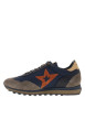 Thumbnail Baskets running en cuir bleues à talon plat fermé avec des lacets élastiqués - Image 3