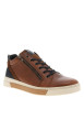 Thumbnail Tennis en cuir cognac à talon plat avec des lacets et un zip latéral - Image 2