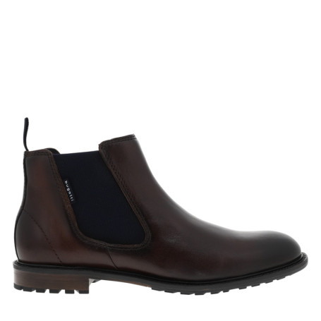Boots en cuir marron à talon décroché bas...
