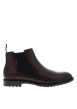 Thumbnail Boots en cuir marron à talon décroché bas pourvues d'un soufflet élastiqué