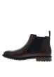 Thumbnail Boots en cuir marron à talon décroché bas pourvues d'un soufflet élastiqué - Image 3