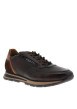 Thumbnail Sneakers en cuir chocolat à talon plat dotées de lacets élastiqués et d'un zip - Image 2