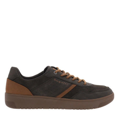 Sneakers marron aspect suédine à talon plat...