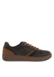 Thumbnail Sneakers marron aspect suédine à talon plat pourvues de lacets ronds