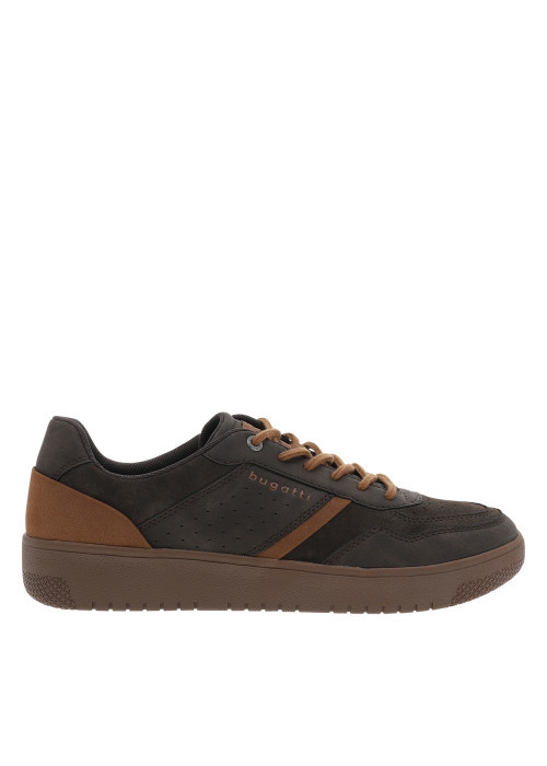 Sneakers marron aspect suédine à talon plat...