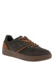 Thumbnail Sneakers marron aspect suédine à talon plat pourvues de lacets ronds - Image 2