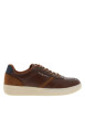 Thumbnail Sneakers marron à talon plat dotées d'empiècements de différentes matières