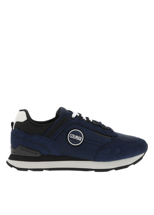 Baskets running Travis Sport Bold en cuir bleu marine à talon plat