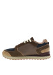 Thumbnail Baskets de running Travis Block en cuir brun à fermeture par lacets - Image 3