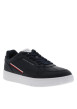 Thumbnail Tennis en cuir bleu marine à talon plat pourvues de lacets et du logo - Image 2