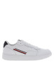 Thumbnail Tennis Th Basket en cuir blanc à talon plat avec le logo en strip