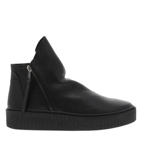 Boots en cuir noires avec semelle à talon...