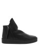 Thumbnail Boots en cuir noires avec semelle à talon compensé bas et glissières