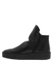 Thumbnail Boots en cuir noires avec semelle à talon compensé bas et glissières - Image 3