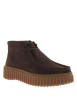 Thumbnail Boots Torhill Moss en cuir nubuck chocolat à talon plat pourvues de lacets - Image 2