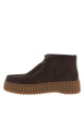 Thumbnail Boots Torhill Moss en cuir nubuck chocolat à talon plat pourvues de lacets - Image 3