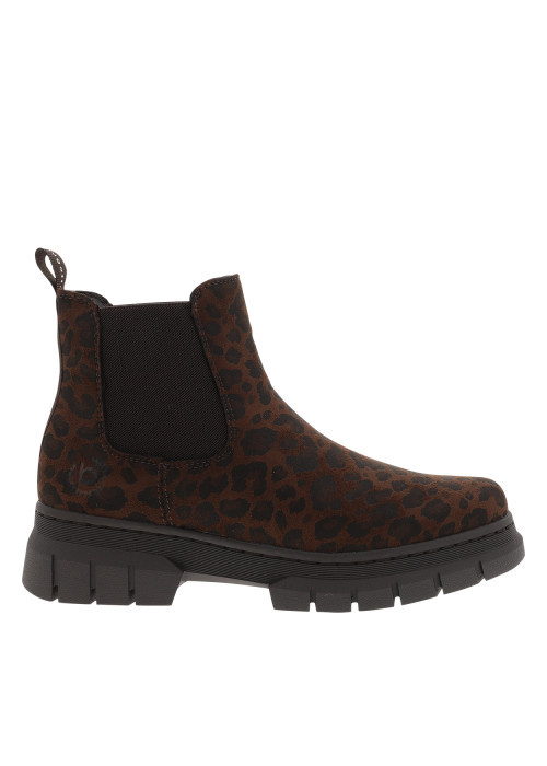 Boots léopard à talon décroché bas munies d'un...