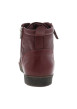 Thumbnail Bottines en cuir bordeaux à talon plat pourvues de lacets plats et d'un zip - Image 4