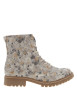 Thumbnail Bottines beiges à talon décroché bas ornées d'un revêtement imprimé floraux