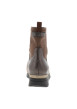 Thumbnail Boots en cuir camel à talon plat bi-matière pourvues d'un zip sur la tige - Image 4