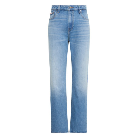 Jean High Rise Straight en coton bleu pourvu...