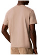 Thumbnail T-shirt beige en coton à col rond ras-de-cou pourvu d'une coupe droite - Image 2