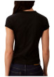 Thumbnail T-shirt noir en coton à col rond ras-de-cou doté d'une coupe droite - Image 2