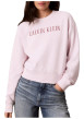 Thumbnail Sweat à col rond rose pâle en coton orné d'un imprimé logotypé à coupe droite - Image 3