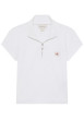 Thumbnail Polo blanc en coton à col zippé et manches courtes pourvu d'une coupe droite