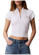 Thumbnail Polo blanc en coton à col zippé et manches courtes pourvu d'une coupe droite - Image 4