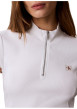 Thumbnail Polo blanc en coton à col zippé et manches courtes pourvu d'une coupe droite - Image 5