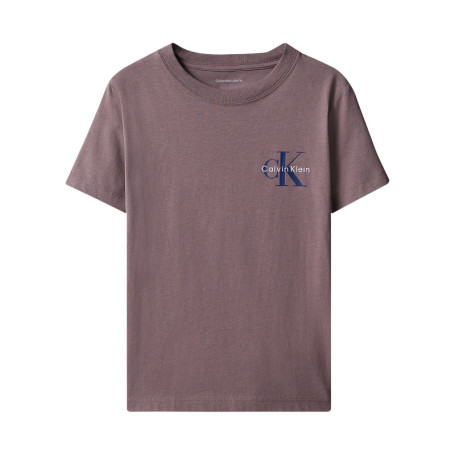 T-shirt violet en coton à col rond ras-de-cou...