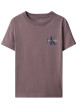 Thumbnail T-shirt violet en coton à col rond ras-de-cou pourvu d'une coupe droite