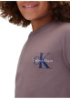 Thumbnail T-shirt violet en coton à col rond ras-de-cou pourvu d'une coupe droite - Image 6