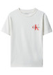 Thumbnail T-shirt blanc en coton à col rond ras-de-cou avec une coupe droite