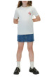 Thumbnail T-shirt blanc en coton à col rond ras-de-cou avec une coupe droite - Image 3