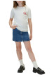 Thumbnail T-shirt blanc en coton à col rond ras-de-cou avec une coupe droite - Image 4