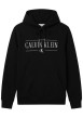 Thumbnail Sweat à capuche noir en coton avec un imprimé logotypé à coupe droite