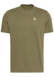 Thumbnail T-shirt vert olive en coton à col rond ras-de-cou doté d'une coupe droite