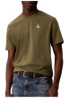 Thumbnail T-shirt vert olive en coton à col rond ras-de-cou doté d'une coupe droite - Image 3