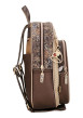 Thumbnail Sac à dos beige à motifs pourvu de bretelles réglables et d'une anse à main - Image 3