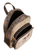 Thumbnail Sac à dos beige à motifs pourvu de bretelles réglables et d'une anse à main - Image 4