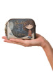 Thumbnail Porte-monnaie marine à motifs pourvu de deux fermetures zippées - Image 6